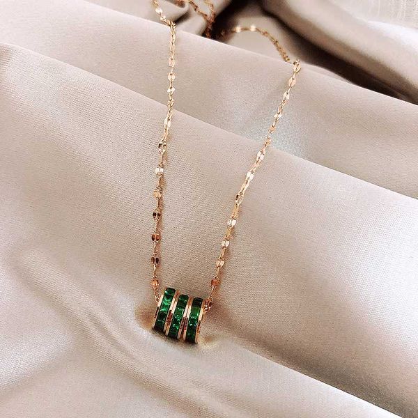 316l stainless steel green crystal pendant necklace rose gold color necklace women gift, Silver
316l stainless steel green crystal pendant necklace rose gold color necklace women gift, Silver
