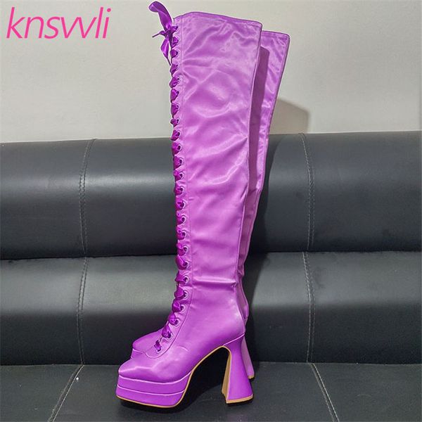 satin candy color stage show shoes women high heel over the knee boots ladies strange style heel platform thigh high boots woman, Black
satin candy color stage show shoes women high heel over the knee boots ladies strange style heel platform thigh high boots woman, Black
