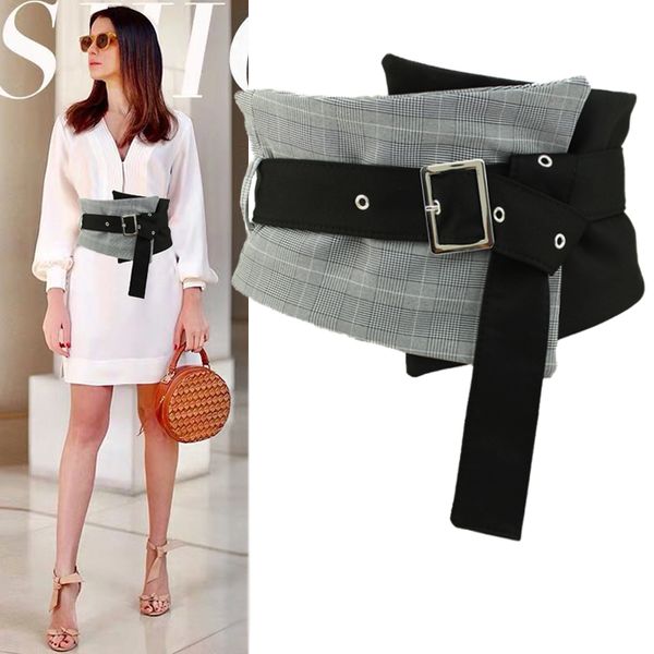 fashion plaid cummerbund women for dress corsets waistband bandage wide belts for women buckle belt women's clothing accessories, Black;brown
fashion plaid cummerbund women for dress corsets waistband bandage wide belts for women buckle belt women's clothing accessories, Black;brown