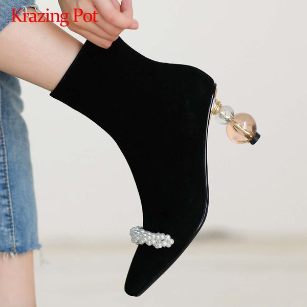 boots krazing pot french romantic real leather beading crystal square toe high heel zipper fairy beauty lady gorgeous ankle l41, Black
boots krazing pot french romantic real leather beading crystal square toe high heel zipper fairy beauty lady gorgeous ankle l41, Black