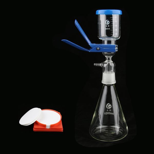 1000ml filtration apparatus vacuum unit + 50pcs nylon 66 filter membranes 0.22um pore size for organic and water solutions
1000ml filtration apparatus vacuum unit + 50pcs nylon 66 filter membranes 0.22um pore size for organic and water solutions