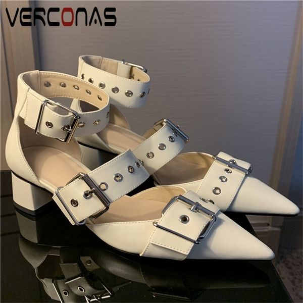 verconas women fashion buckle breathable soft popular pointed toe genuine leather thick heel sandals thick heels shoes woman 0922, Black
verconas women fashion buckle breathable soft popular pointed toe genuine leather thick heel sandals thick heels shoes woman 0922, Black