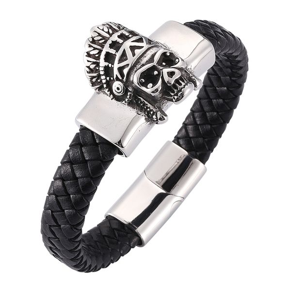 charm bracelets men genuine leather skeleton skull stainless steel jewelry men's bracelet punk wristband gifts sp0273, Golden;silver
charm bracelets men genuine leather skeleton skull stainless steel jewelry men's bracelet punk wristband gifts sp0273, Golden;silver