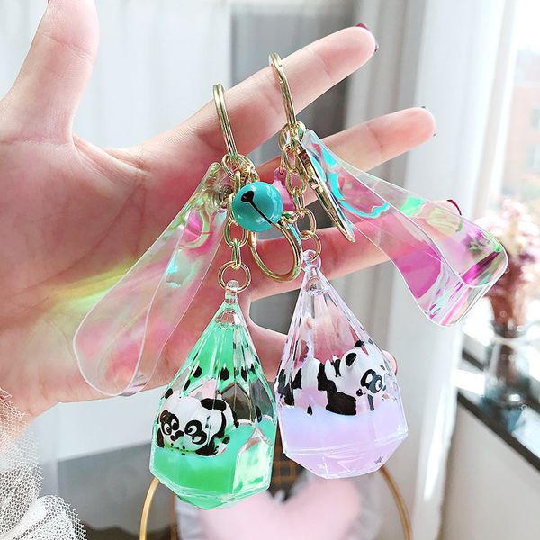 acrylic bottle keychain cute panda moving liquid key ring jewelry for women couple bag keyfob, Silver
acrylic bottle keychain cute panda moving liquid key ring jewelry for women couple bag keyfob, Silver