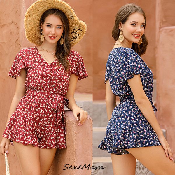 women's jumpsuits & rompers print floral v-neck lace up 2021 summer women playsuits high waist casual red jumpsuit, Black;white
women's jumpsuits & rompers print floral v-neck lace up 2021 summer women playsuits high waist casual red jumpsuit, Black;white