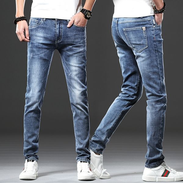 2019 new summer slim fit all-match and jeans small feet men's jeans korean style trendy youth pants men's 4kq3c, Blue
2019 new summer slim fit all-match and jeans small feet men's jeans korean style trendy youth pants men's 4kq3c, Blue