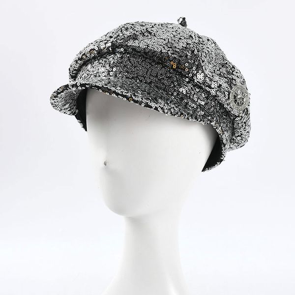 stingy brim hats superior quality soft sequins rhinestone decorate leisure lady octagonal hat women visors cap beret, Blue;gray
stingy brim hats superior quality soft sequins rhinestone decorate leisure lady octagonal hat women visors cap beret, Blue;gray