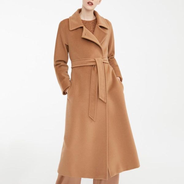 women's wool & blends good quality autumn winter camel pure coat casual cardigan cashmere jacket with belt fashion coats, Black
women's wool & blends good quality autumn winter camel pure coat casual cardigan cashmere jacket with belt fashion coats, Black