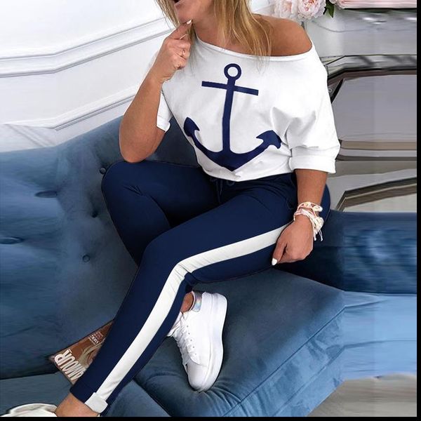 women 2 piece set tracksuit boat anchor print two piece set and pants femme clothes elastic waist long pants set lounge, Gray
women 2 piece set tracksuit boat anchor print two piece set and pants femme clothes elastic waist long pants set lounge, Gray
