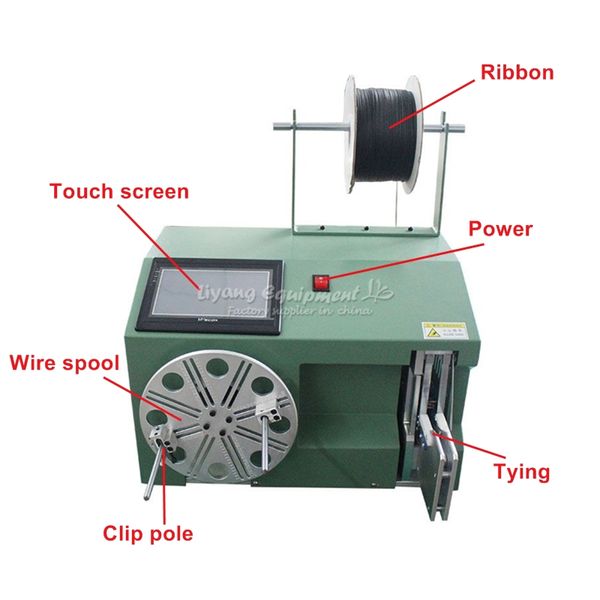 ly 5-30 small touch screen cable wire coil winding binding machine work with wire stripping machine