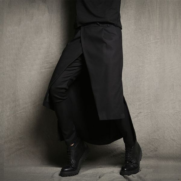 men's pants hair stylist trendy autumn and winter skirt personality casual korean catwalk, Black
men's pants hair stylist trendy autumn and winter skirt personality casual korean catwalk, Black