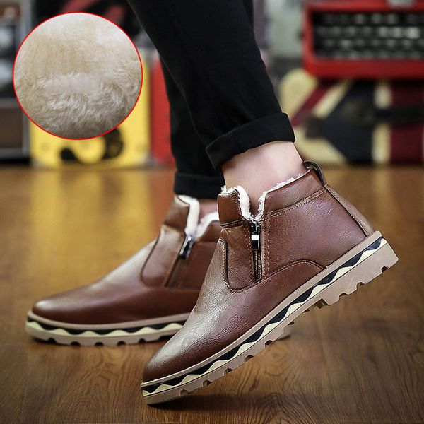 2020 quality leather shoes mens boots winter ankle fashion classic cotton padded shoes plush warm man snow boots y, Black
2020 quality leather shoes mens boots winter ankle fashion classic cotton padded shoes plush warm man snow boots y, Black