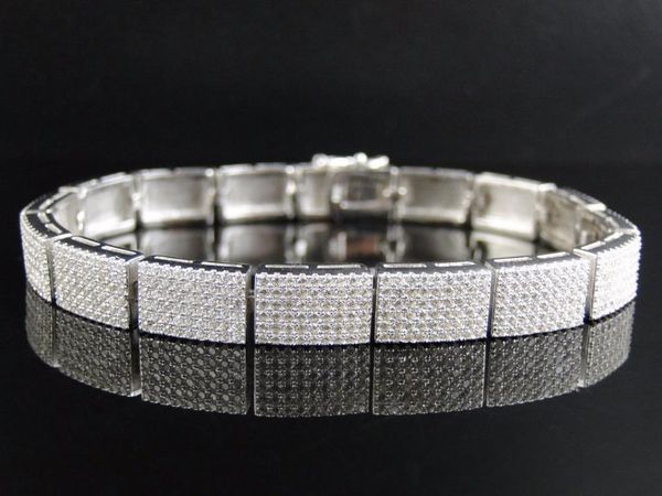 2020 factory wholesale silver color wide bling bling cools mens cz chain bracelet bangle, Black
2020 factory wholesale silver color wide bling bling cools mens cz chain bracelet bangle, Black