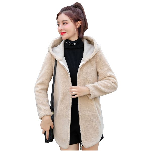 women's fur & faux autumn and winter korean loose sheep shearing jacket fashion one lamb hair short hooded coat female, Black
women's fur & faux autumn and winter korean loose sheep shearing jacket fashion one lamb hair short hooded coat female, Black