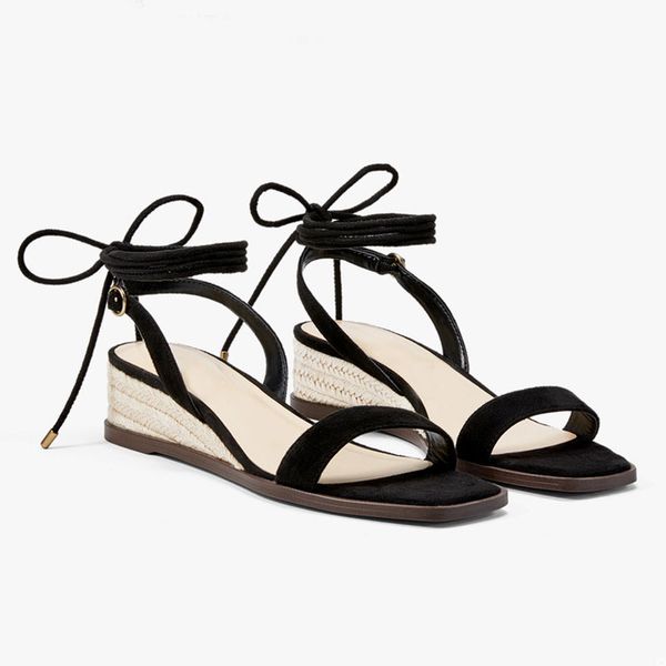 dress shoes teahoo fashion retro women sandals ankle bandage straw wedge heel open toe square head single mujer, Black
dress shoes teahoo fashion retro women sandals ankle bandage straw wedge heel open toe square head single mujer, Black