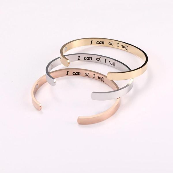 charm bracelets inspirational language bangle i can & will european and american fashion stainless steel rose gold lettering bracelet, Golden;silver
charm bracelets inspirational language bangle i can & will european and american fashion stainless steel rose gold lettering bracelet, Golden;silver