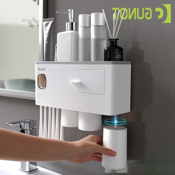 gunot magnetic adsorption toothbrush holder automatic toothpaste squeezer dispenser wall mount storage rack bathroom accessories t200506
gunot magnetic adsorption toothbrush holder automatic toothpaste squeezer dispenser wall mount storage rack bathroom accessories t200506
