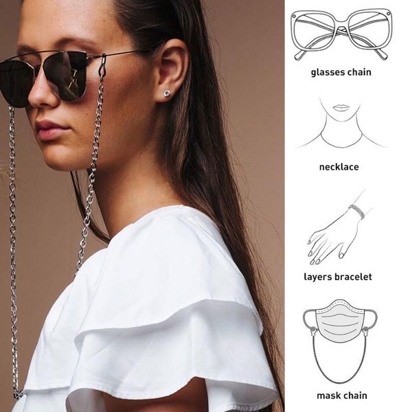 lureen stainless steel face mask chains for glasses lanyard sunglasses strap earphone anti-lost chain necklace jewelry, Silver
lureen stainless steel face mask chains for glasses lanyard sunglasses strap earphone anti-lost chain necklace jewelry, Silver