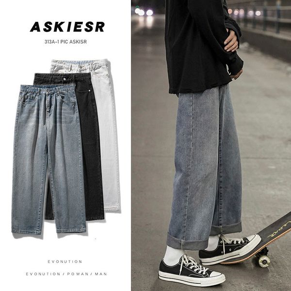 autumn straight jeans men's fashion solid color casual retro jeans pants men streetwear wild loose hip-hop denim trousers mens, Blue
autumn straight jeans men's fashion solid color casual retro jeans pants men streetwear wild loose hip-hop denim trousers mens, Blue