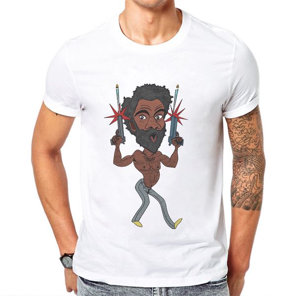2019 mens tshirts singer double gun t-shirt men funny donald glover man t shirt cotton male tee shirts ing