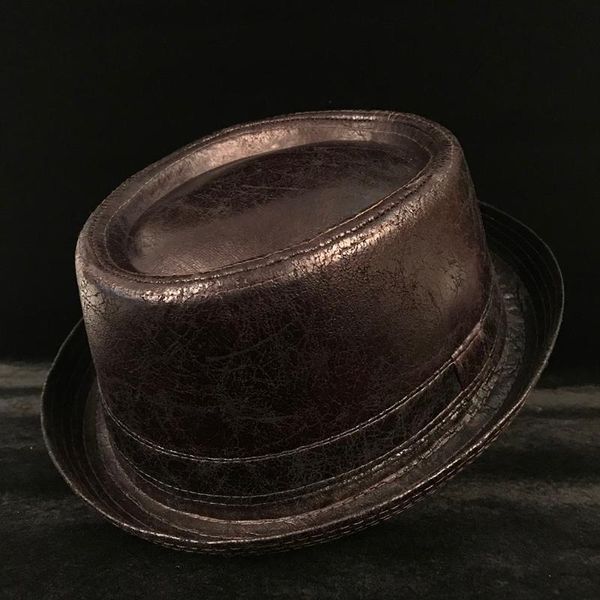 4 big size leather pork pie hat for dad fedora hat men boater flat for gentleman bowler porkpie dad hats, Blue;gray
4 big size leather pork pie hat for dad fedora hat men boater flat for gentleman bowler porkpie dad hats, Blue;gray
