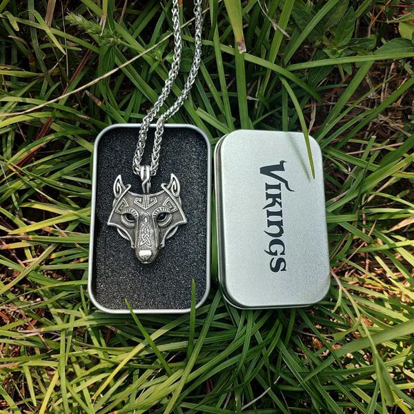 langhong 1pcs norse vikings pendant necklace norse wolf head necklace original animal jewelry wolf head hange, Silver 
langhong 1pcs norse vikings pendant necklace norse wolf head necklace original animal jewelry wolf head hange, Silver