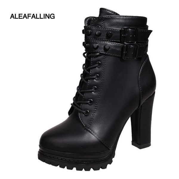 aleafalling women motorcycle boots new female fashion woman's 11cm high heel mature boots flat vintage buckle casual lady boots, Black
aleafalling women motorcycle boots new female fashion woman's 11cm high heel mature boots flat vintage buckle casual lady boots, Black