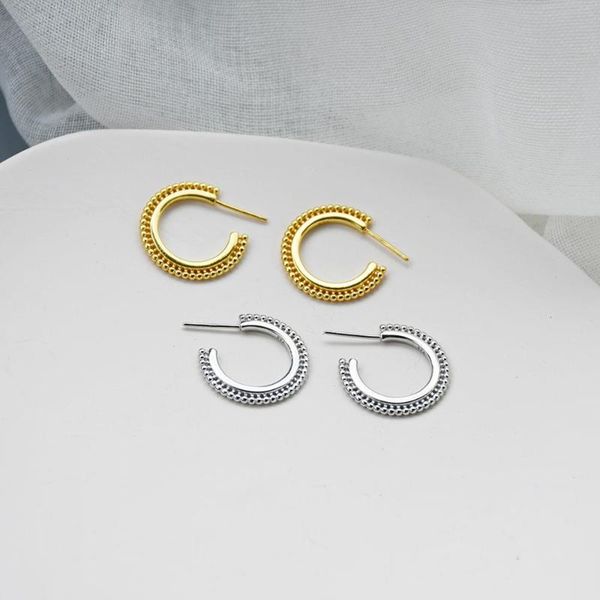 925 sterling silver earring fashion simple round bead ear ring half circle exaggerated earring personality wild woman ear jewelr, Golden;silver
925 sterling silver earring fashion simple round bead ear ring half circle exaggerated earring personality wild woman ear jewelr, Golden;silver