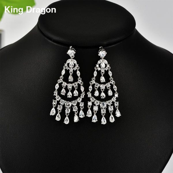 new arrival tassel cubic zirconia drop earrings for women wedding jewelry white gold plating boucle d'oreille cze-9019, Silver
new arrival tassel cubic zirconia drop earrings for women wedding jewelry white gold plating boucle d'oreille cze-9019, Silver