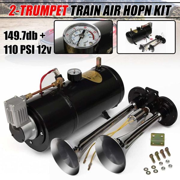 car truck air horn kit 149.7db two trumpet 12v 110 psi compressor pressure gauge 12 ft air tubing hose
car truck air horn kit 149.7db two trumpet 12v 110 psi compressor pressure gauge 12 ft air tubing hose