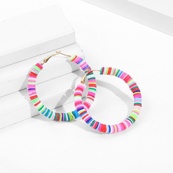 hoop & huggie bohemia colorful polymer clay circle earrings for women fashion soft pottery round femme handmade jewelry, Golden;silver
hoop & huggie bohemia colorful polymer clay circle earrings for women fashion soft pottery round femme handmade jewelry, Golden;silver