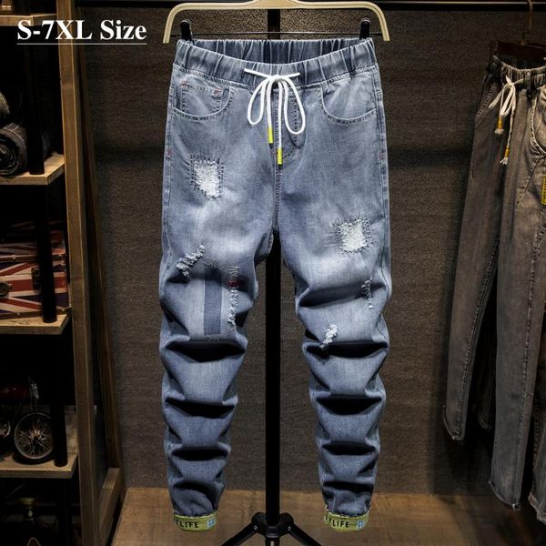 men's jeans plus size 5xl 6xl 7xl elastic waist harem 2021 autumn streetwear hole denim pants male brand trousers, Blue
men's jeans plus size 5xl 6xl 7xl elastic waist harem 2021 autumn streetwear hole denim pants male brand trousers, Blue