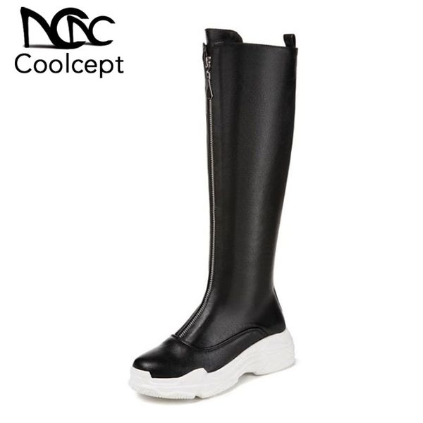 boots coolcept plus size 29-46 women knee high brand winter warm fur wedges shoes fashion zipper casual platform, Black
boots coolcept plus size 29-46 women knee high brand winter warm fur wedges shoes fashion zipper casual platform, Black