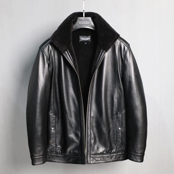 men's sheepskin coat autumn winter genuine leather jacket men plus size real leather jackets 2020 veste cuir homme kj4129, Black
men's sheepskin coat autumn winter genuine leather jacket men plus size real leather jackets 2020 veste cuir homme kj4129, Black