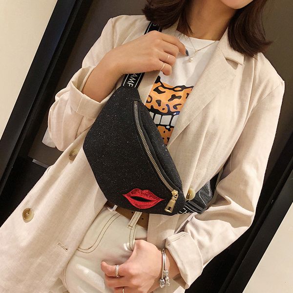 new sequin women's waist bag lip print fanny pack fashion shoulder crossbody chest bags female hip banana belt bag bum pouch
new sequin women's waist bag lip print fanny pack fashion shoulder crossbody chest bags female hip banana belt bag bum pouch