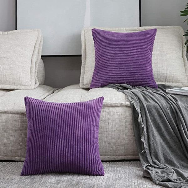 brilliant decorative pillow covers supersoft striped velvet throw toss pillowcase cushion cover for chair, eggplant (45x45 cm)4pcs
brilliant decorative pillow covers supersoft striped velvet throw toss pillowcase cushion cover for chair, eggplant (45x45 cm)4pcs