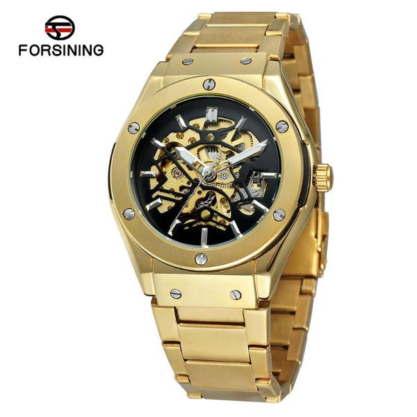 forsining business men's and women's watches stainless steel watches automatic mechanical wrist, Slivery;brown
forsining business men's and women's watches stainless steel watches automatic mechanical wrist, Slivery;brown
