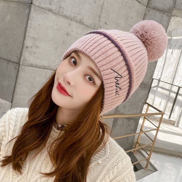 ouoi the new knitted hat women's eavesless letter wool hat dome plus fluffy ball warm hood trendy, Blue;gray
ouoi the new knitted hat women's eavesless letter wool hat dome plus fluffy ball warm hood trendy, Blue;gray