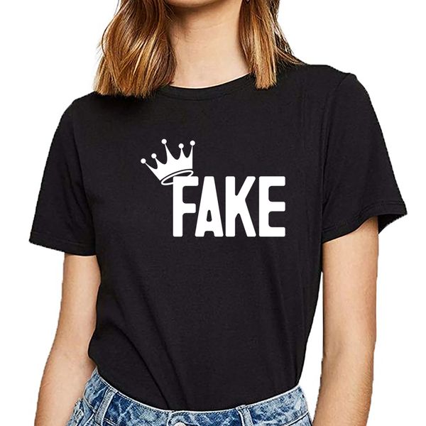 t shirt women fake queen king kawaii inscriptions print female tshirt 
t shirt women fake queen king kawaii inscriptions print female tshirt