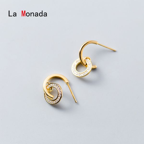 la monada circle short drop silver earrings fine 925 sterling silver jewelry for women minimalist water drop korean earrings, Golden;silver
la monada circle short drop silver earrings fine 925 sterling silver jewelry for women minimalist water drop korean earrings, Golden;silver