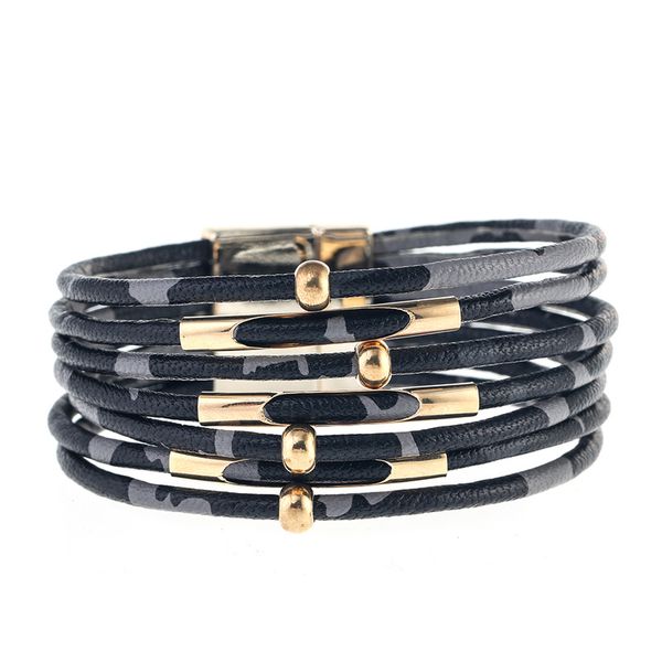 charm bracelets simple woven punk bracelet trend magnetic buckle fashion leather beads rope gift jewelry, Golden;silver
charm bracelets simple woven punk bracelet trend magnetic buckle fashion leather beads rope gift jewelry, Golden;silver