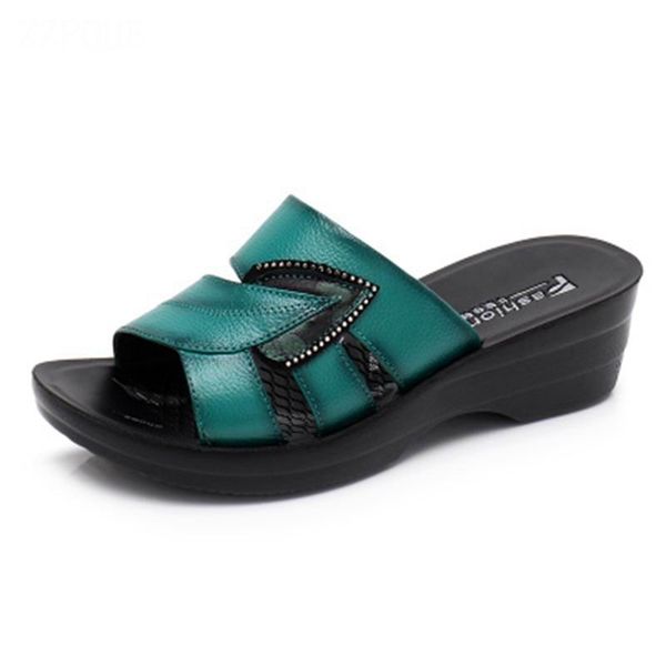 women slippers shoes genuine leather casual slides women summer shoes retro solid mother shoes wedges flip flops, Black
women slippers shoes genuine leather casual slides women summer shoes retro solid mother shoes wedges flip flops, Black