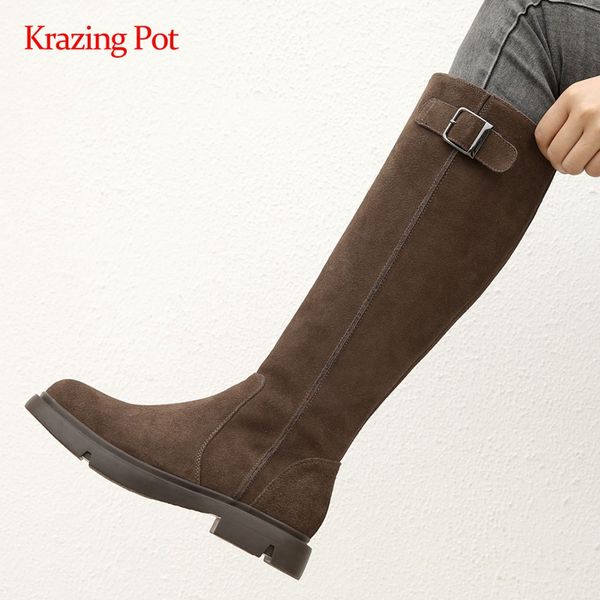 krazing горшок конно сапоги коровы замши пряжки украшения круглый носок толстый мед пятка молния красота леди платье колено высокие сапоги l, Black
krazing горшок конно сапоги коровы замши пряжки украшения круглый носок толстый мед пятка молния красота леди платье колено высокие сапоги l, Black