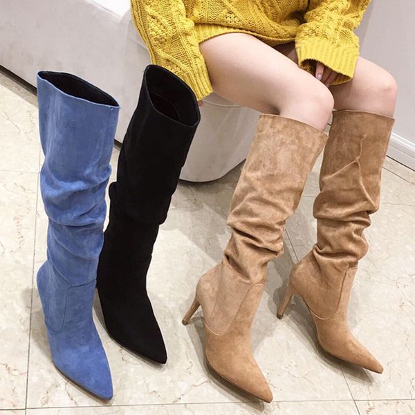 boots women thin high heels ladies booties knee-high winter autumn pointed toe female piled up fashion woman elegant shoes, Black
boots women thin high heels ladies booties knee-high winter autumn pointed toe female piled up fashion woman elegant shoes, Black