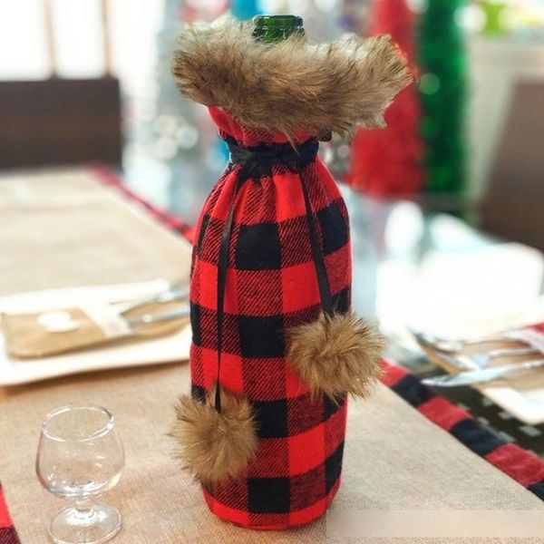 christmas red wine red and black plaid christmas wine bottle set home decor festival supplies
christmas red wine red and black plaid christmas wine bottle set home decor festival supplies
