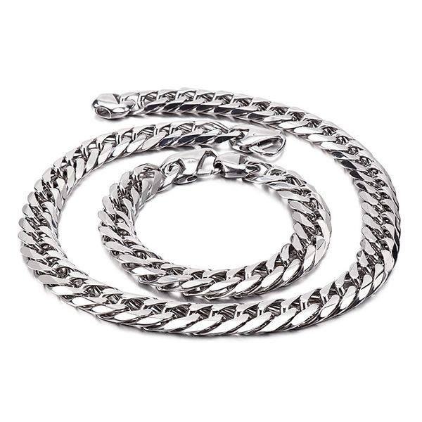 13mm wide hip hop mens women curb cuban chain necklace bracelets stainless steel big chunky minimalist rapper chain necklaces, Silver
13mm wide hip hop mens women curb cuban chain necklace bracelets stainless steel big chunky minimalist rapper chain necklaces, Silver