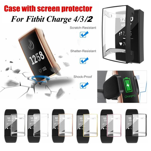silicone case cover for fitbit charge 4 3 band tpu protector frame for fitbit charge 2 inspire hr protective shell replacement accessorie 
silicone case cover for fitbit charge 4 3 band tpu protector frame for fitbit charge 2 inspire hr protective shell replacement accessorie