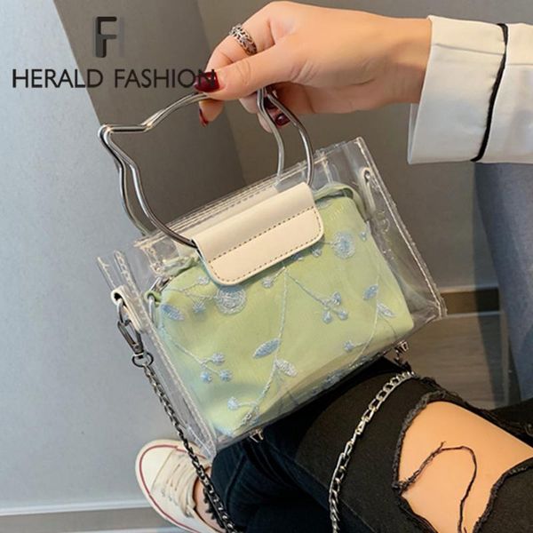 2020 clear bag pvc transparent women bag metallic ring tote beach travel chain shoulder messenger purse
2020 clear bag pvc transparent women bag metallic ring tote beach travel chain shoulder messenger purse