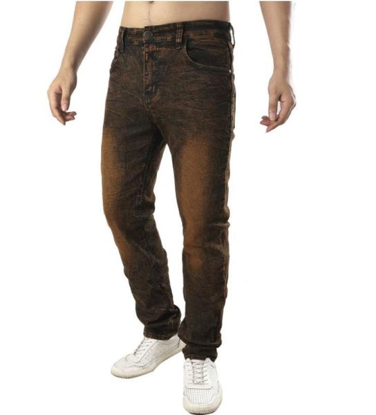 men's jeans brown mens brand fashion men casual slim fit straight high stretch denim size 40 42 drop, Blue 
men's jeans brown mens brand fashion men casual slim fit straight high stretch denim size 40 42 drop, Blue
