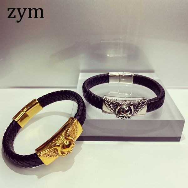 brand golden skull bracelet european and american bracelet punk retro trend fashion men's leather rope, Golden;silver
brand golden skull bracelet european and american bracelet punk retro trend fashion men's leather rope, Golden;silver